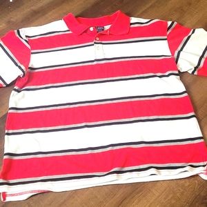 Men’s VTG Xtra Large Bugle Boy red and white striped polo shirt